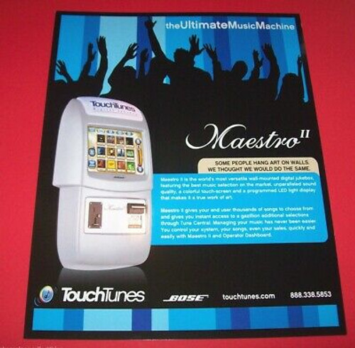 Maestro II TouchTunes Jukebox FLYER Original NOS Phonograph Music Artwork 2005