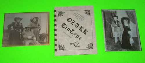 Vintage Tin Type Catalog Product Photos Samples Children With Gun Western Attire