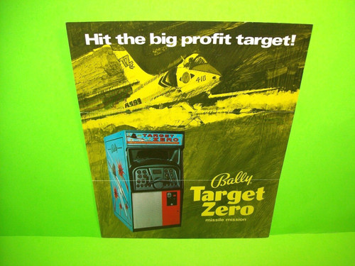 Bally 1970 TARGET ZERO Original Vintage Arcade Game Flyer Jet Bomber Fighter Bally 1970 TARGET ZERO Original Vintage Arcade Game Flyer Jet Bomber Fighter