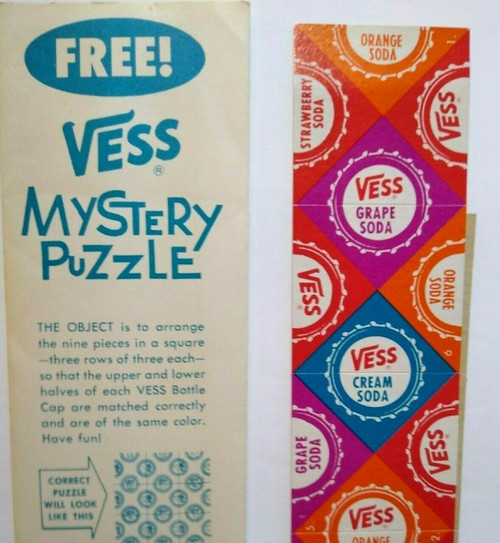 Whistle & Vess Soda Mystery Puzzle Promo Advertising Vintage Ephemera Beverage