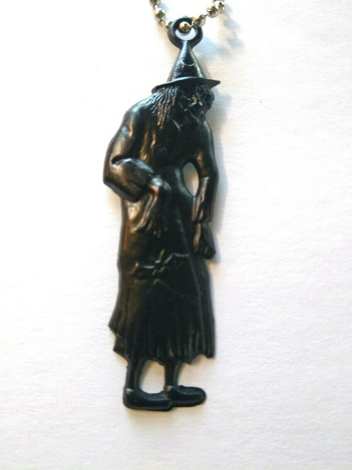 Vintage Halloween Plastic Witch Keychain Gothic Spooky Gift Black Creepy Cool
