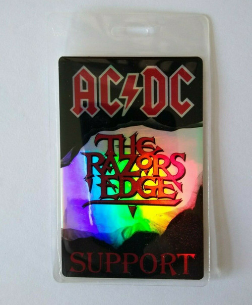 AC/DC Backstage Concert The Razors Edge Foil Laminated Hard Rock Music 1990 NOS