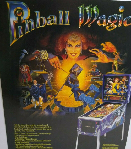 Pinball Magic FLYER 1995 Original Capcom Game Artwork Sheet Magician Fantasy