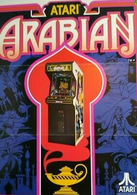 Arabian Arcade FLYER Original 1983 Retro Game Video Promo Paper Artwork Atari