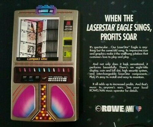 Rowe Laserstar Eagle Jukebox Flyer Original Phonograph Music Art Print Sheet NOS