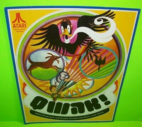 Atari Qwak Arcade FLYER Original 1974 NOS Retro Gaming Paper Artwork Sheet