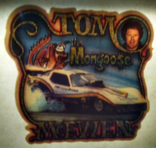 Tom The Mongoose Mcewen Race Car Screamin Glitter Iron-On Decal Donruss 1970s