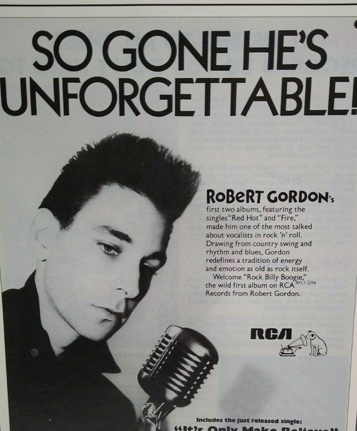 Robert Gordon Rock Billy Boogie Magazine Advertising Rockabilly Music Clipping