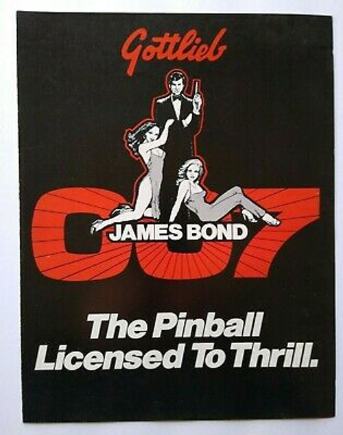 Gottlieb James Bond 007 Pinball FLYER Original Art Print Sheet Foldout 1980