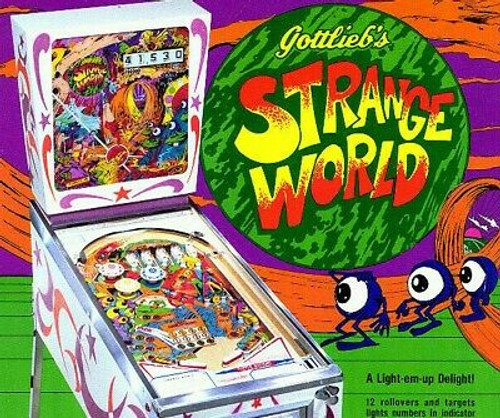 Strange World Pinball Flyer Gottlieb Original Artwork Print Sci-Fi 1978 Retro