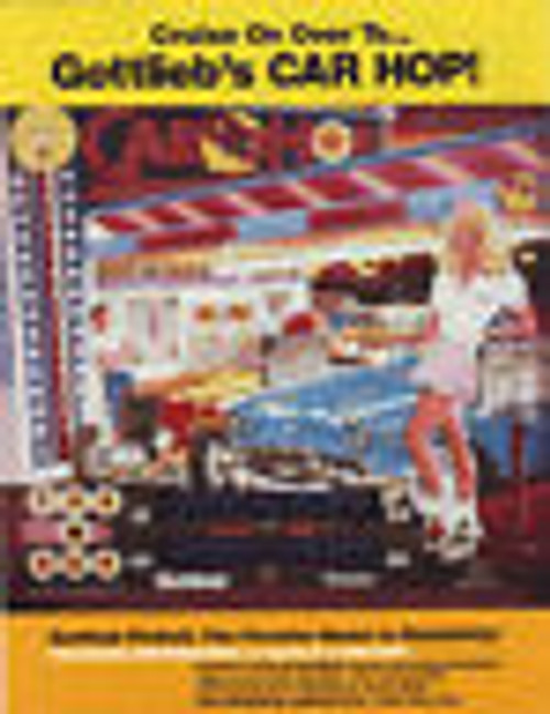 Gottlieb CAR HOP Original 1990 NOS Flipper Game Pinball Machine Promo Sale Flyer