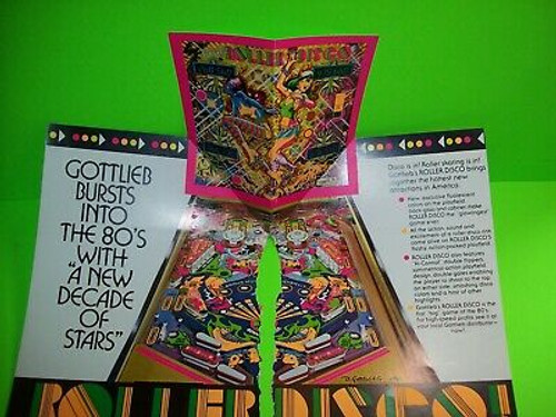 Roller Disco Pinball FLYER Original 1979 Gottlieb Artwork Sheet DAMAGED See Pics