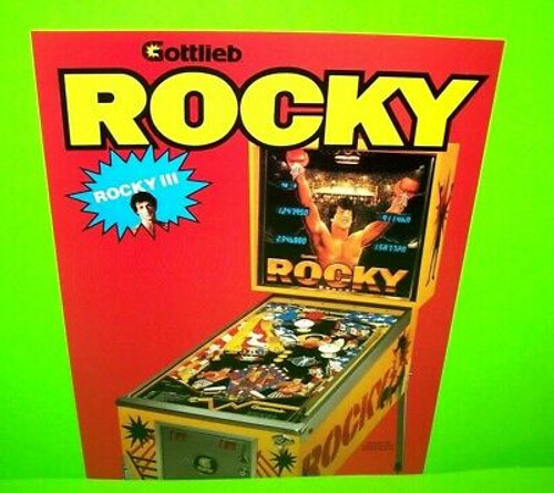 Rocky Pinball FLYER Original NOS Gottlieb 1982 Game Art Sheet Sylvester Stallone