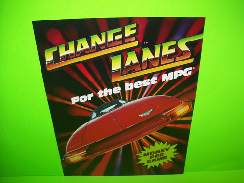 Taito CHANGE LANES 1983 Original NOS Video Arcade Game Promo Sales Flyer Adv.