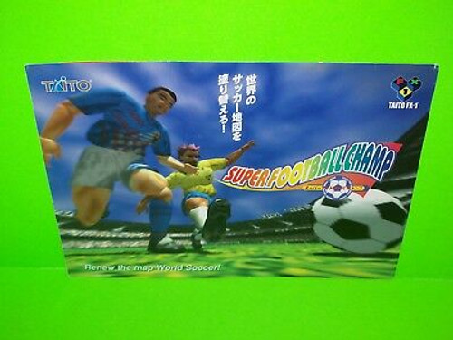 Taito Original 1996 SUPER FOOTBALL CHAMP Video Arcade Game Flyer Japan Foldout