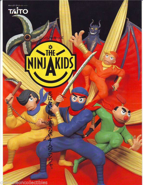 taito THE NINJA KIDS Original 1990 NOS Video Arcade Game Promo Sales Flyer Adv.