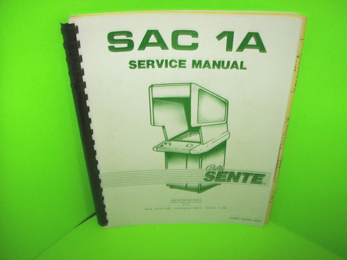 Bally Sente SAC 1A Original Video Arcade Game System Service Manual w Schematics