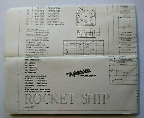 Rocket Ship 1958 Gottlieb Pinball Machine Game Schematic Wiring Diagram Original