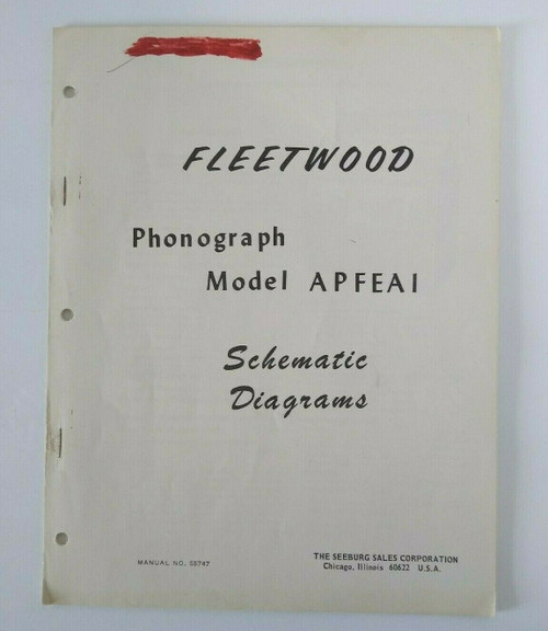 Seeburg Jukebox Fleetwood Discotheque Schematic Diagrams Original Phonograph