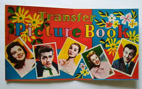 1950s Transfer Picture Book Decal James Dean John Wayne Rock Hudson Gable Curtis