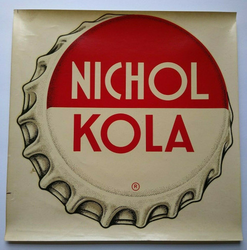 Nichol Kola Soda Vintage NOS Window Decal Sign 1940 Original Cola Bottle Cap