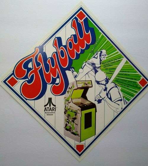 Atari Flyball Arcade FLYER Original NOS 1976 Retro Baseball Game Paper Sheet