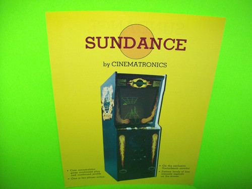 Cinematronics SUNDANCE 1979 Original NOS Video Arcade Game Promo Sale Flyer RARE