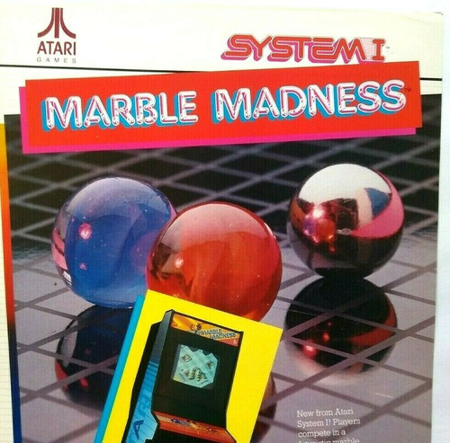 Atari Marble Madness Arcade FLYER Original Retro Video Game 1984 Art Print Sheet