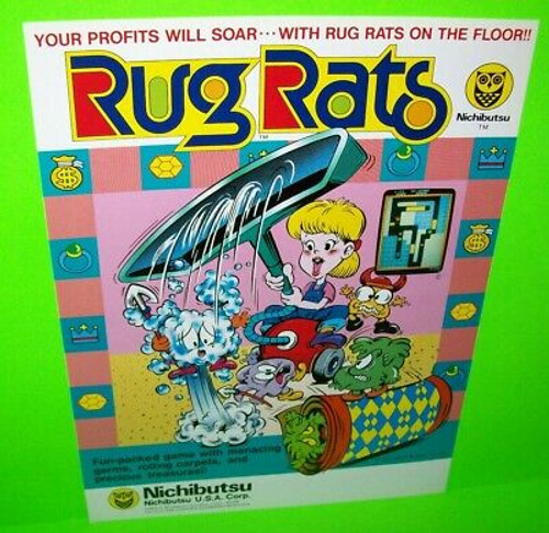 Nichibutsu Rug Rats Arcade FLYER Original NOS 1983 Video Game Paper Art Sheet