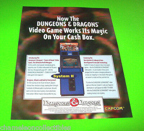 Dungeons & Dragon Arcade Game FLYER Original Capcom Video Artwork Sheet