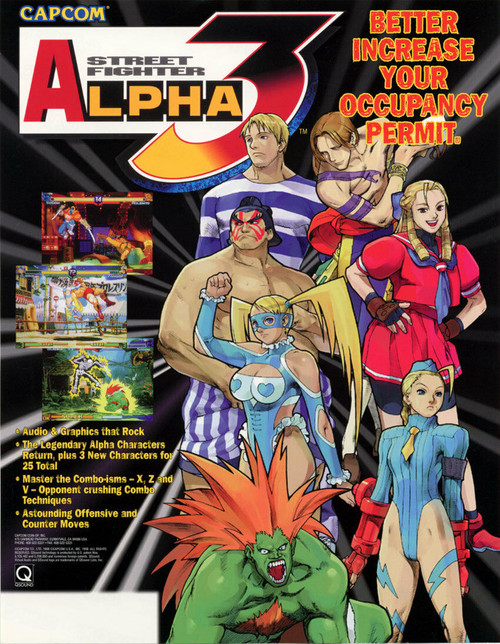 Capcom Street Fighter Alpha 3 Arcade FLYER Original NOS Video Game Artwork Sheet