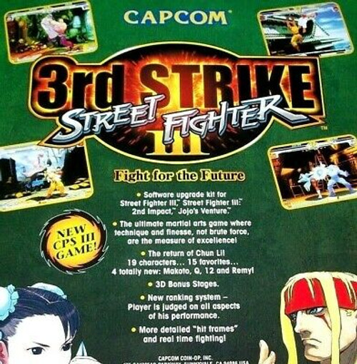 Capcom Street Fighter III 3rd Strike Arcade FLYER Original NOS Video Game Art