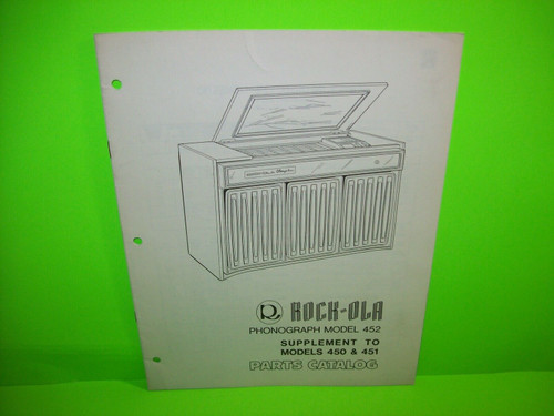 Rock Ola 450 451 Jukebox Phonograph Music Parts List Catalog Original 1970