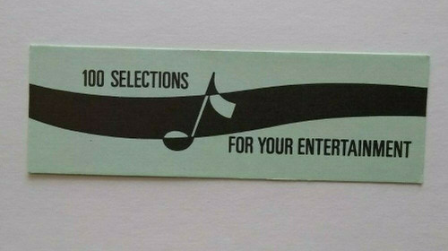 Rock Ola 100 Selections NOS Insert Card Original Jukebox Phonograph 506 Tri-Vue