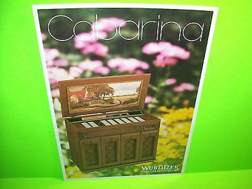 Wurlitzer CABARINA Original Jukebox Music Phonograph Promo Sales Flyer Nice Cond
