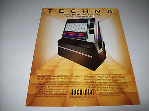 ROCKOLA 480 "Techna" ORIGINAL 1979 JUKEBOX SALES FLYER BROCHURE ROCK OLA