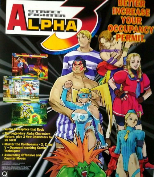 Street Fighter Alpha 3 Arcade Flyer Capcom Original Video Game Art Sheet Promo