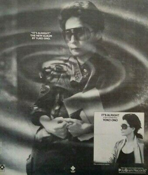 Yoko Ono It's Alright Music Magazine Ad Original Ready To Frame Artwork 1982