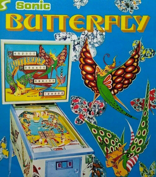 Butterfly Pinball Flyer Original 1977 Promo Advertising Fantasy Art Sheet Sonic