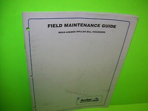 Ardac Field Maintenance Guide Dollar Bill Changer Service Manual w/ Note Card