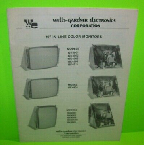 Wells Gardner Original IN-LINE 19" Color Monitor Service Repair Manual 19 K4601