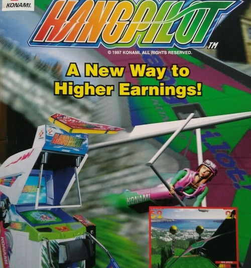 Hang Pilot Arcade Flyer Konami Original Video Game Art Print Hang-Gliding 1997