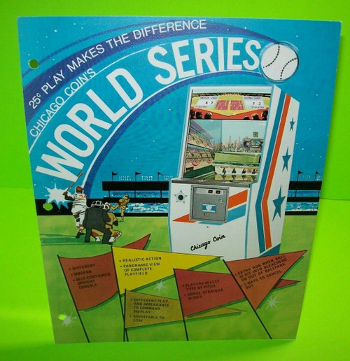 World Series Arcade FLYER Chicago Coin Original Pitch And Bat Game 1974 Artwork