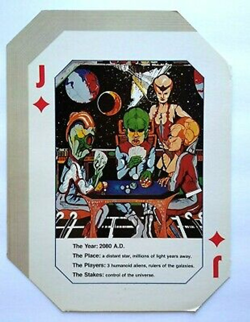 Alien Poker Pinball Flyer Williams Original 1980 Foldout Brochure Space Martians