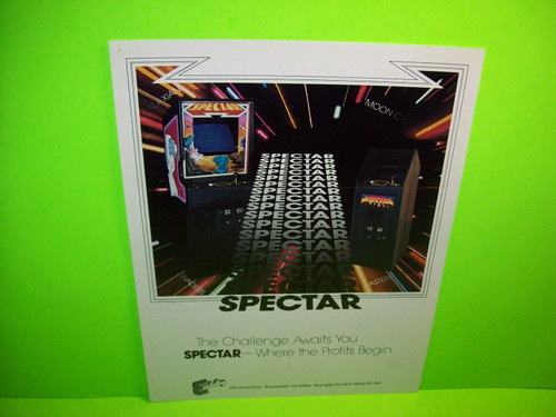 Exidy SPECTAR Original 1980 Retro Classic Video Arcade Game Promo Sales Flyer