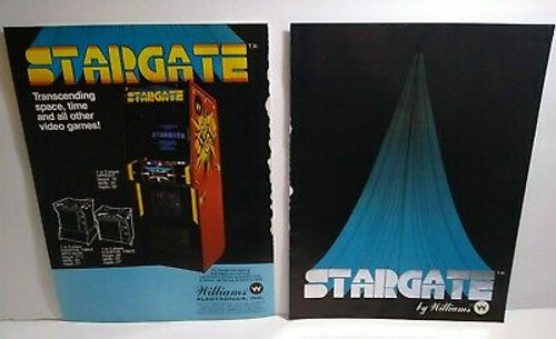 Williams Stargate FLYER Detached 1981 Art Print Sheet Space Age Retro Video Game