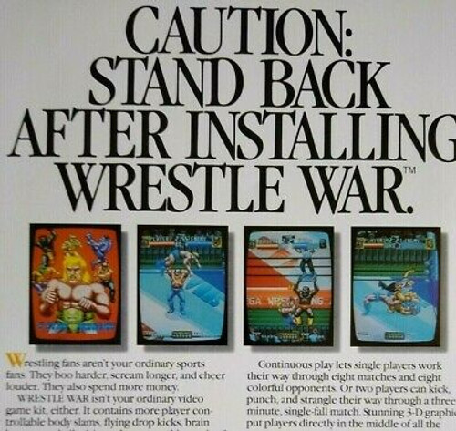 Sega Wrestle War Arcade FLYER Original Video Game Art Print 1989 Retro Wrestling