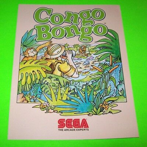 Sega Congo Bongo Arcade FLYER 1983 Original NOS Promo Retro Video Game Brochure