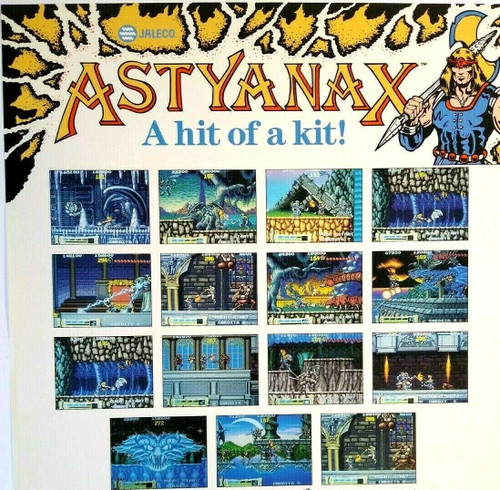 Astyanax Jaleco Arcade Flyer 1989 Original NOS Video Game Art Print Sheet Retro