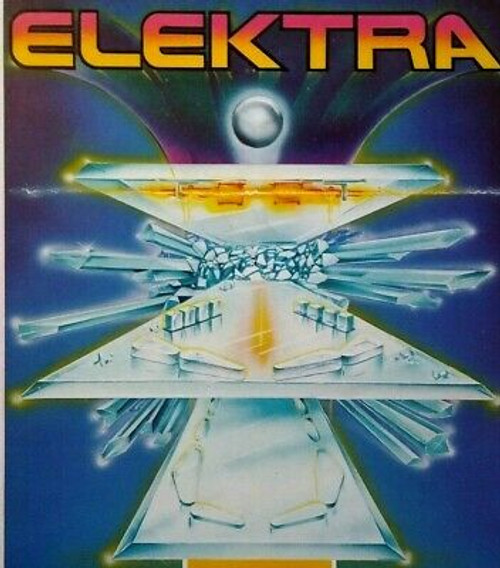 Elektra Pinball Flyer Original 1982 Game Art Print Foldout Sheet Space Age SciFi